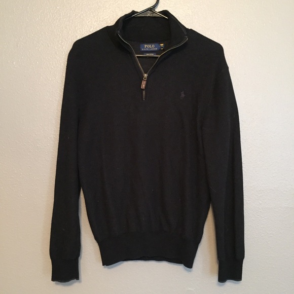 ralph lauren black quarter zip